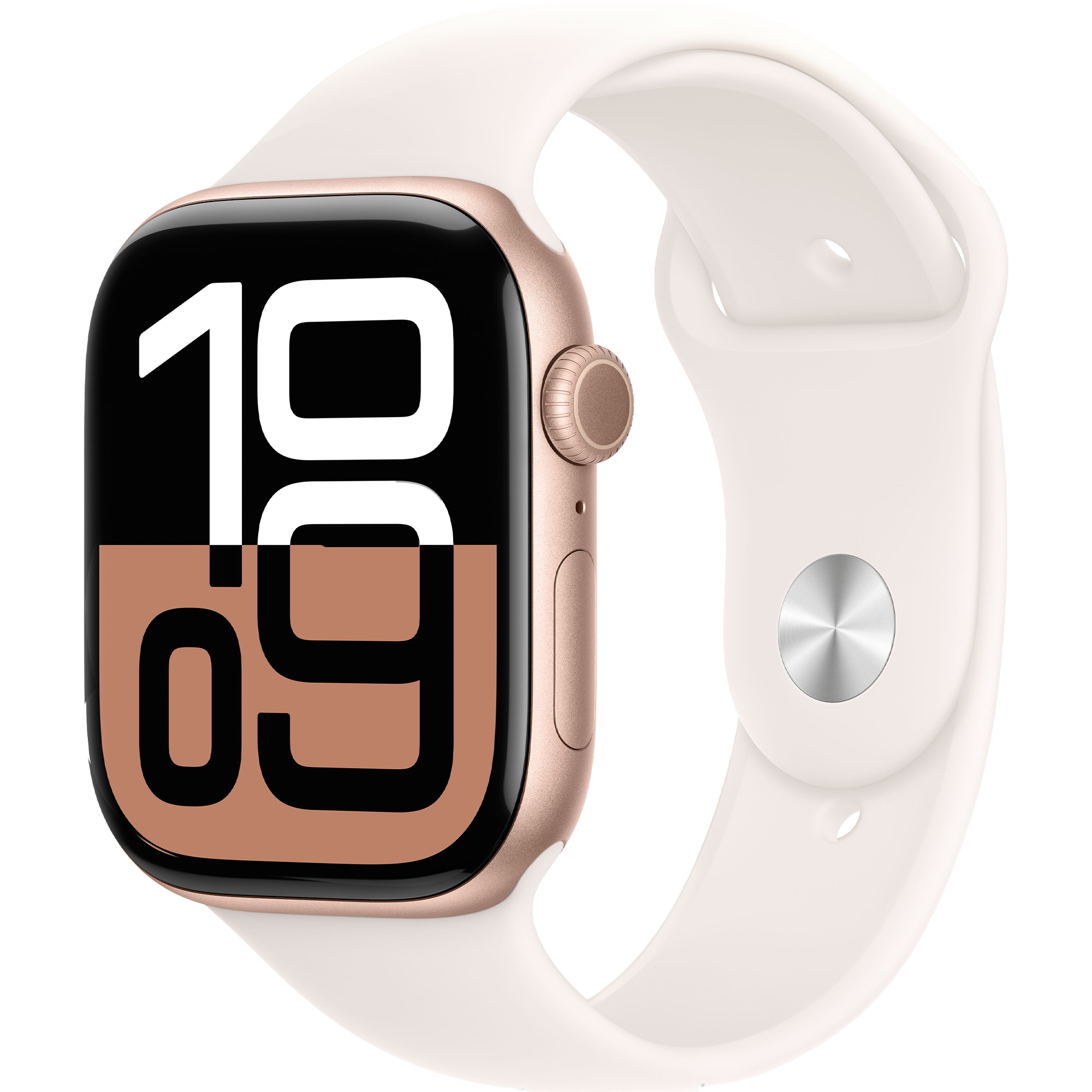 Apple Watch Series 10 GPS 42mm Rose Gold Aluminum Case with Light Blush Sport Band - M/L (MWWJ3)