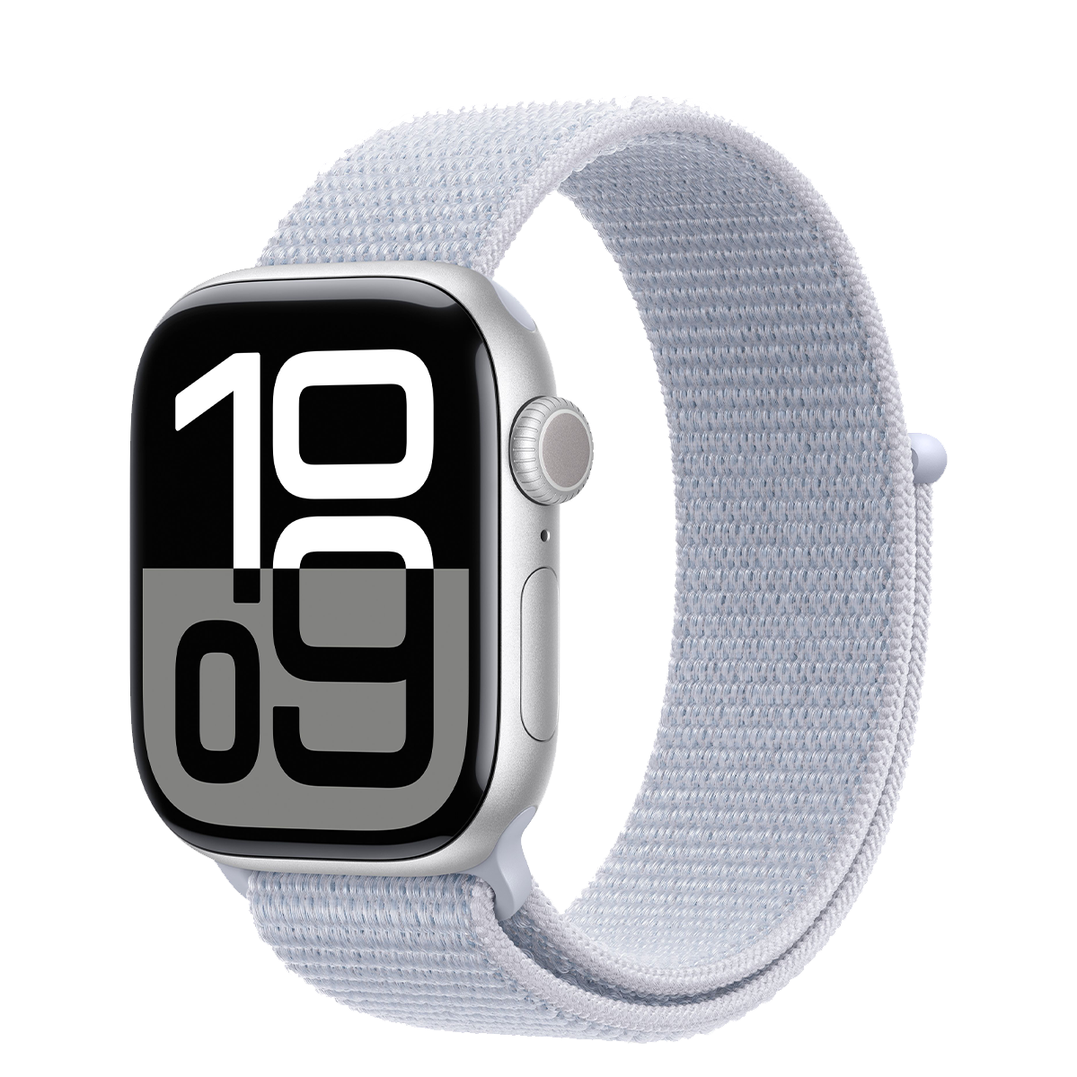 Apple Watch Series 10 GPS 42mm Silver Aluminum Case with Blue Cloud Sport Loop (MWWD3)