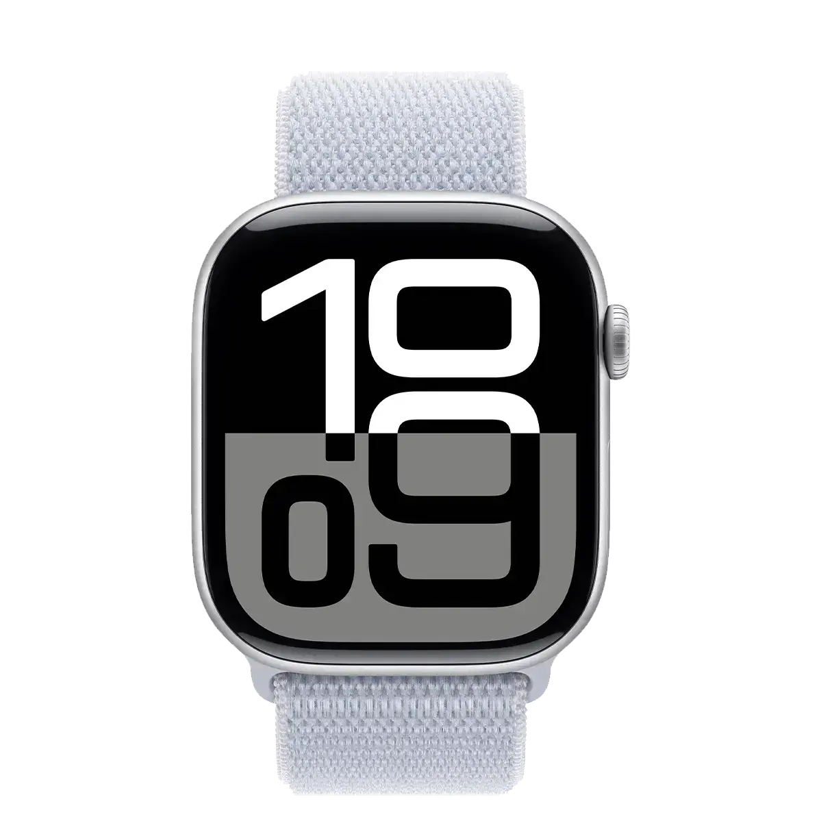 Apple Watch Series 10 GPS 46mm Silver Aluminum Case with Blue Cloud Sport Loop (MWWN3)