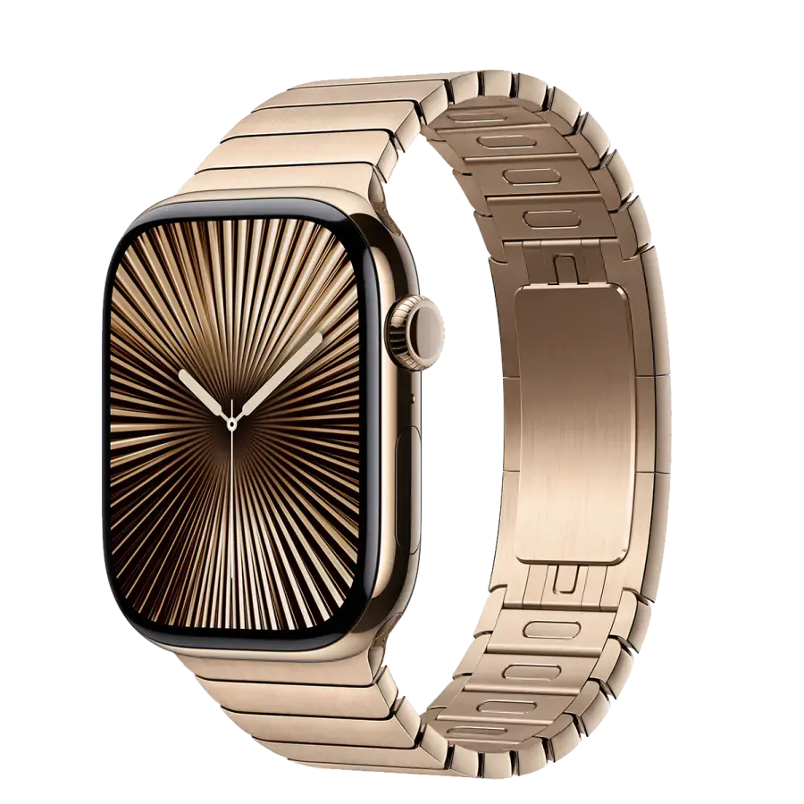 Apple Watch Series 10 GPS + Cellular 42mm Gold Titanium Case with Gold Link Bracelet (MX0N3+MXMC3)