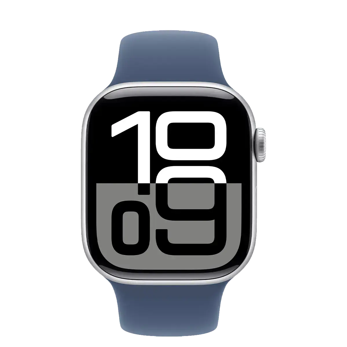 Apple Watch Series 10 GPS + Cellular 42mm Silver Aluminum Case with Denim Sport Band - M/L (MWX43)