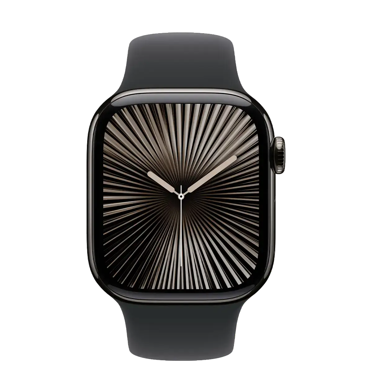 Apple Watch Series 10 GPS + Cellular 42mm Slate Titanium Case with Black Sport Band - M/L (MWXH3)