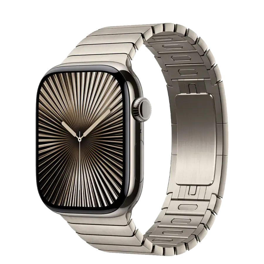 Apple Watch Series 10 GPS + Cellular 46mm Natural Titanium Case with Natural Link Bracelet (MX163+MXMF3)