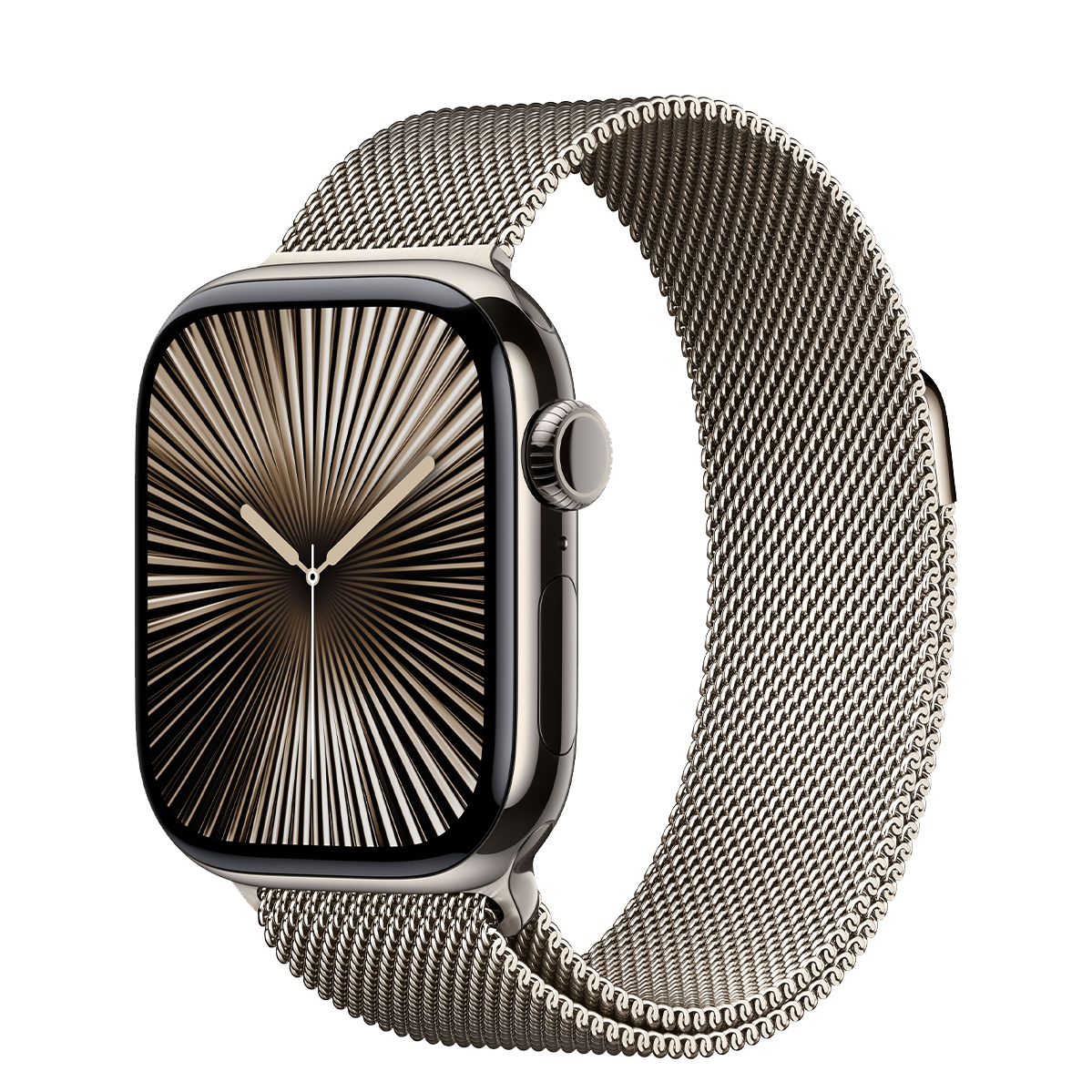 Apple Watch Series 10 GPS + Cellular 46mm Natural Titanium Case with Natural Milanese Loop - M/L (MWYC3)