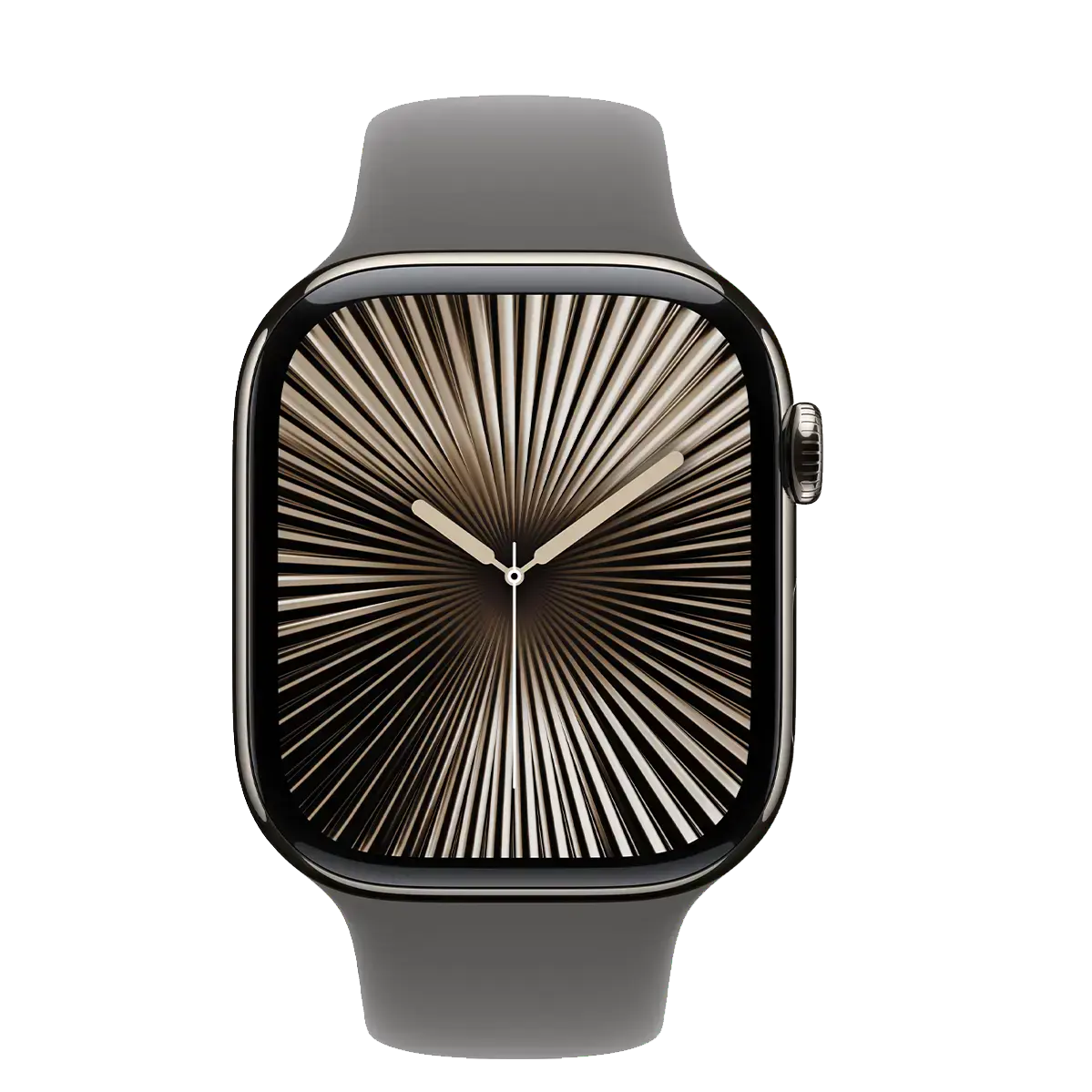 Apple Watch Series 10 GPS + Cellular 46mm Natural Titanium Case with Stone Gray Sport Band - S/M (MWY93)