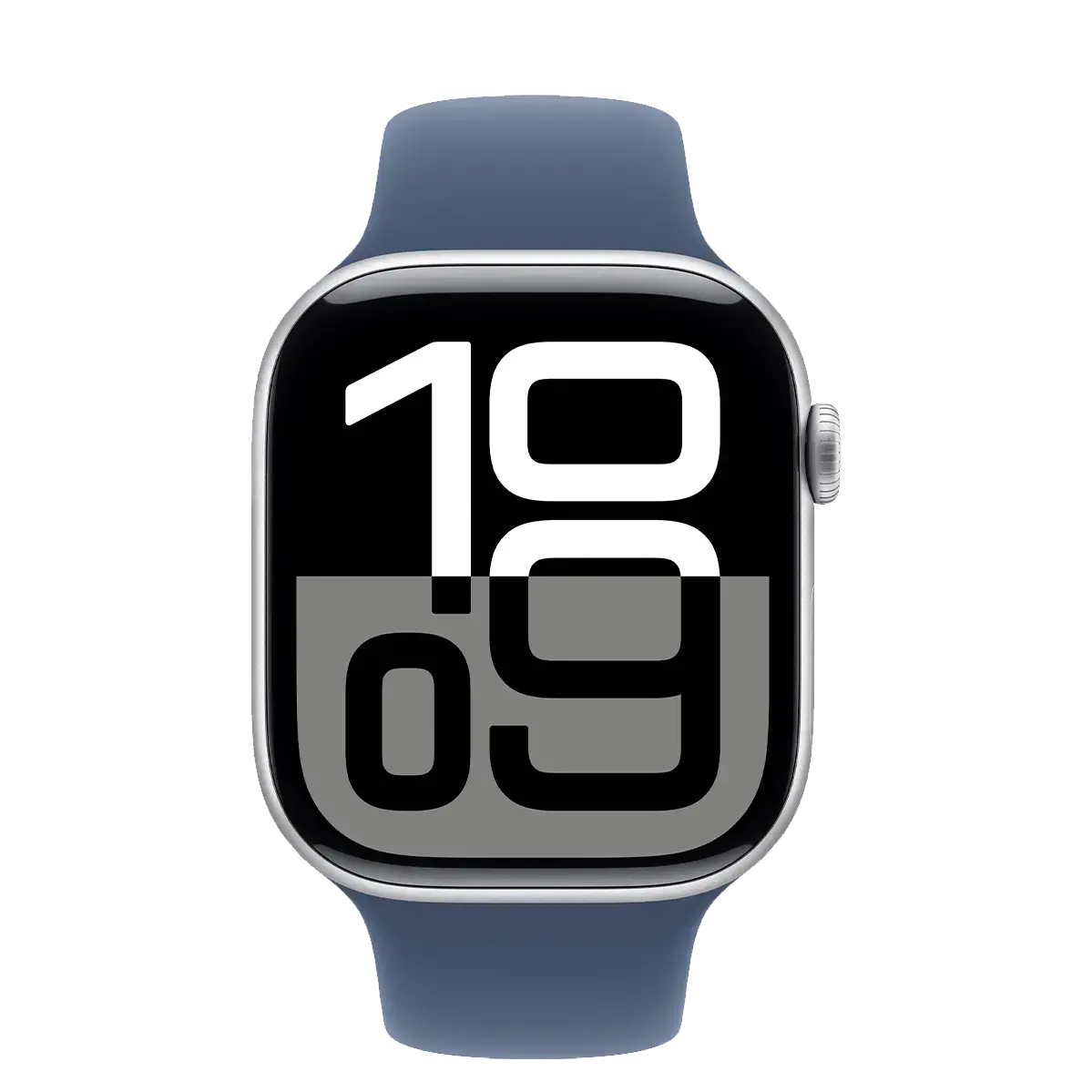 Apple Watch Series 10 GPS + Cellular 46mm Silver Aluminum Case with Denim Sport Band - M/L (MWY13)