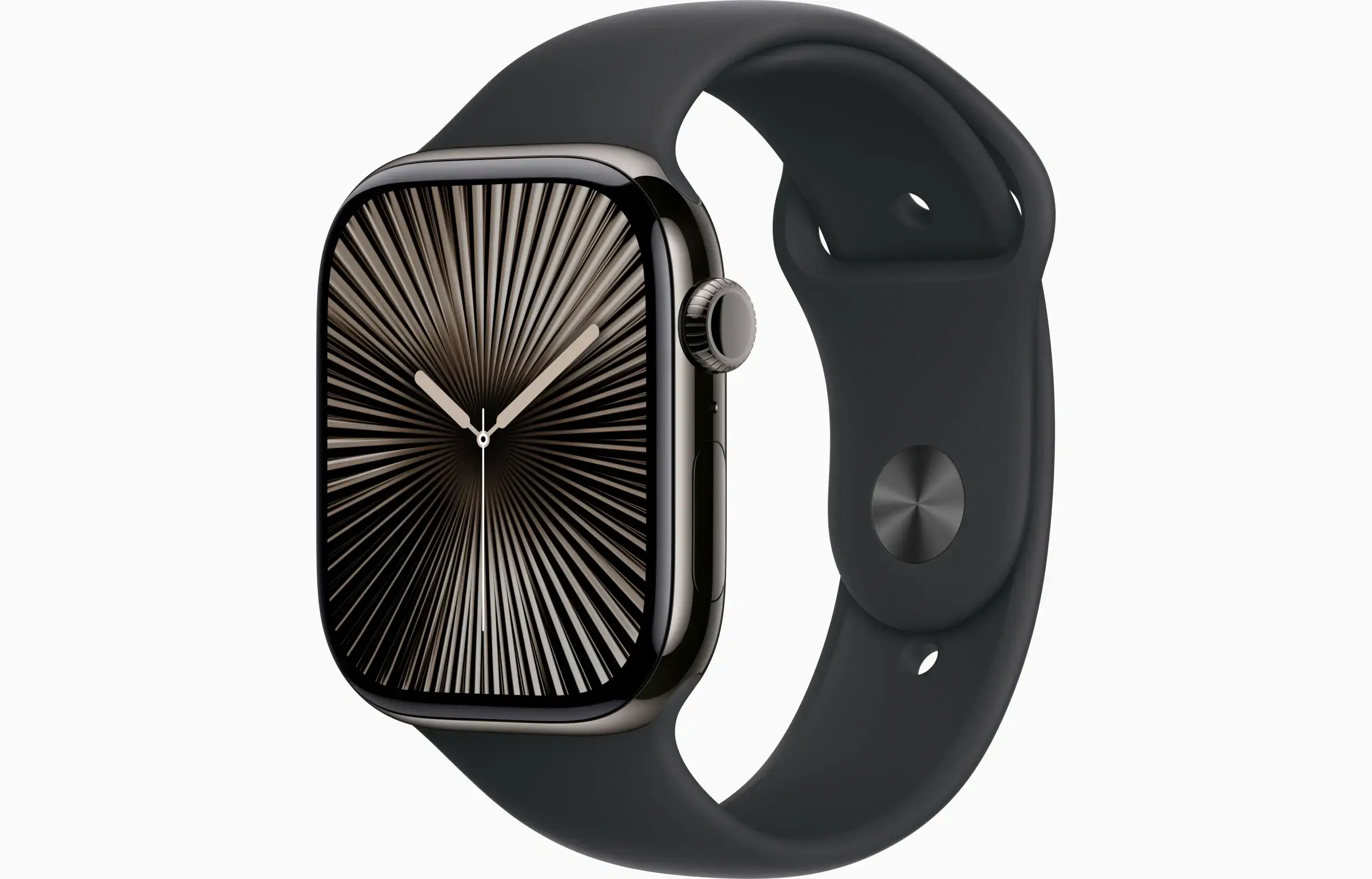 Apple Watch Series 10 GPS + Cellular 46mm Slate Titanium Case with Black Sport Band - S/M (MWYD3)