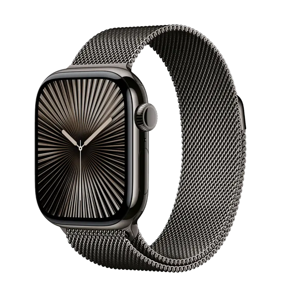 Apple Watch Series 10 GPS + Cellular 46mm Slate Titanium Case with Slate Milanese Loop - M/L (MWYW3)