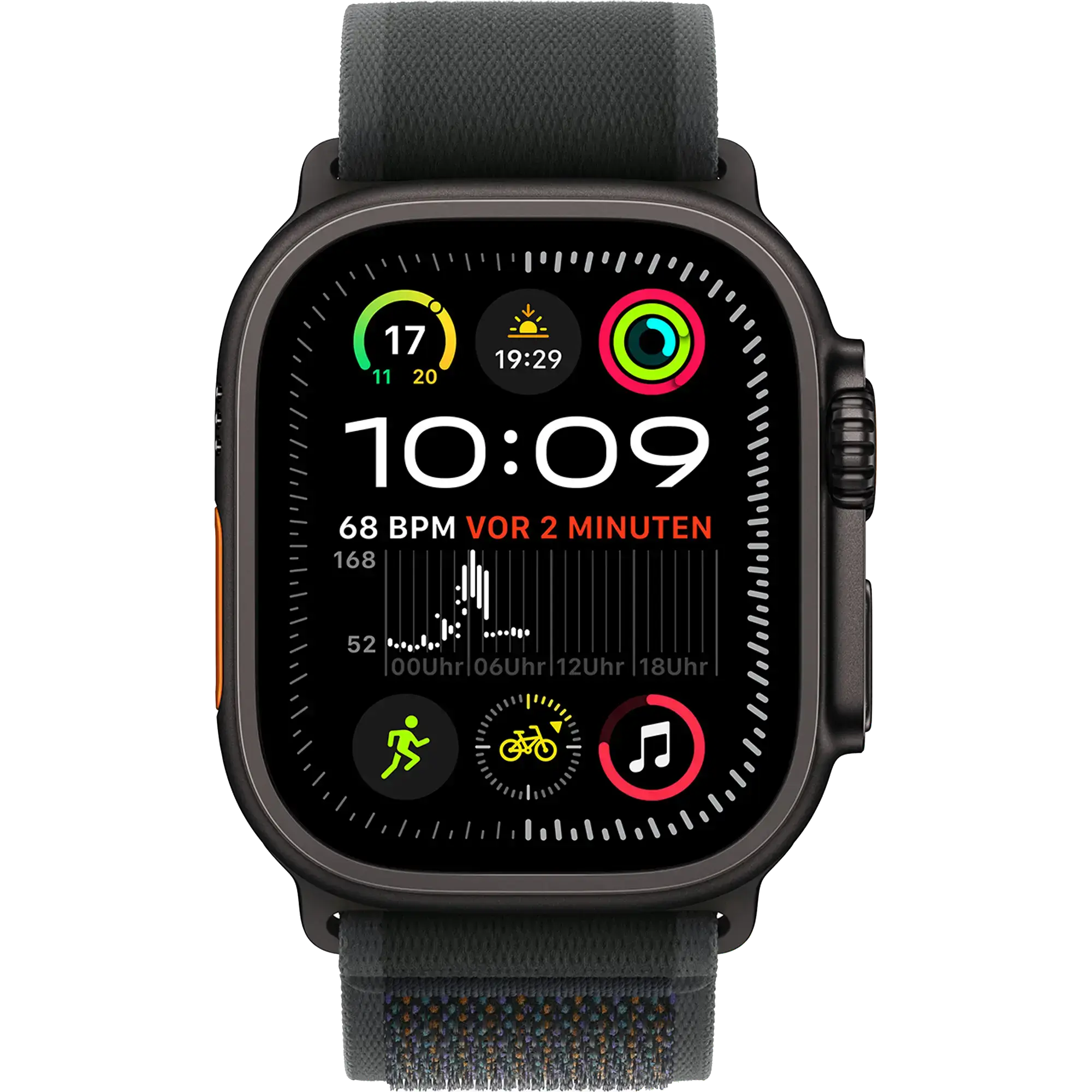 Apple Watch Ultra 2 2024 GPS + Cellular 49mm Black Titanium Case with Black Trail Loop - S/M (MX4U3)