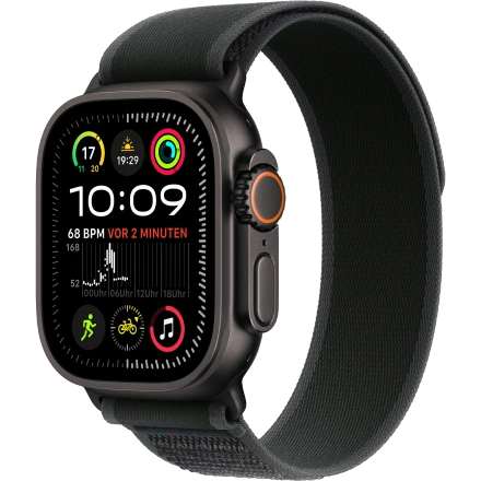 Apple Watch Ultra 2 2024 GPS + Cellular 49mm Black Titanium Case with Black Trail Loop - S/M (MX4U3)