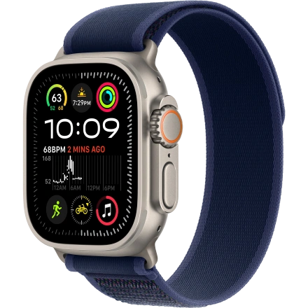 Apple Watch Ultra 2 2024 GPS + Cellular 49mm Natural Titanium Case with Blue Trail Loop - S/M (MX4J3)