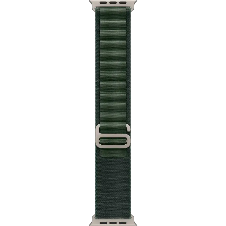 Apple Watch Ultra 2 2024 GPS + Cellular 49mm Natural Titanium Case with Dark Green Alpine Loop - Small (MYT33+MXMU3)