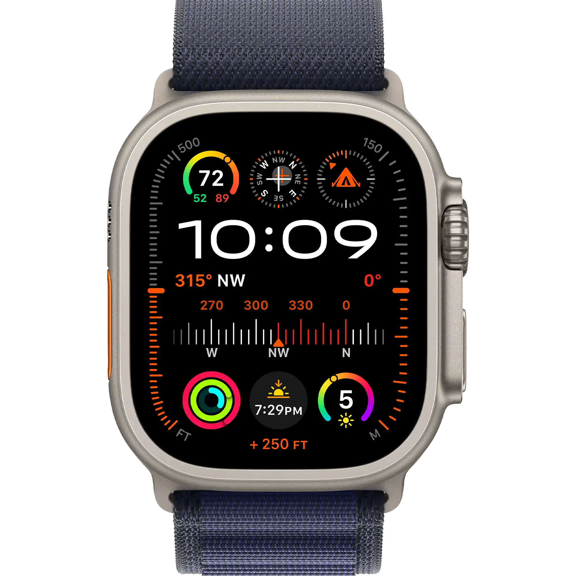 Apple Watch Ultra 2 2024 GPS + Cellular 49mm Natural Titanium Case with Navy Alpine Loop - Large (MYT33+MXN03)