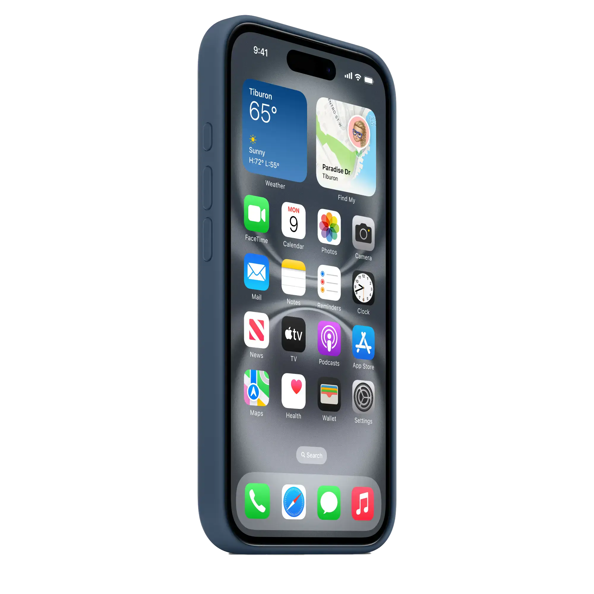 Чехол Apple iPhone 16 Silicone Case with MagSafe Lux Copy - Denim