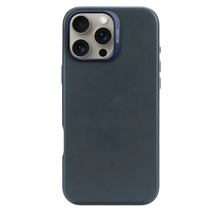 Чохол DECODED Leather Case for iPhone 16 Pro - Navy Blue (D25IPO16PBC1NY)