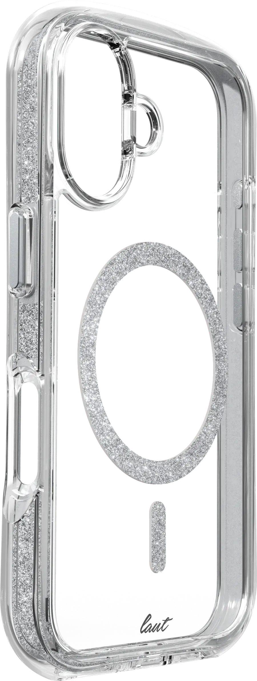 Чехол LAUT AERO SPARKLE case with MagSafe for iPhone 16 - Crystal Silver (L_IP24A_AS_SL)