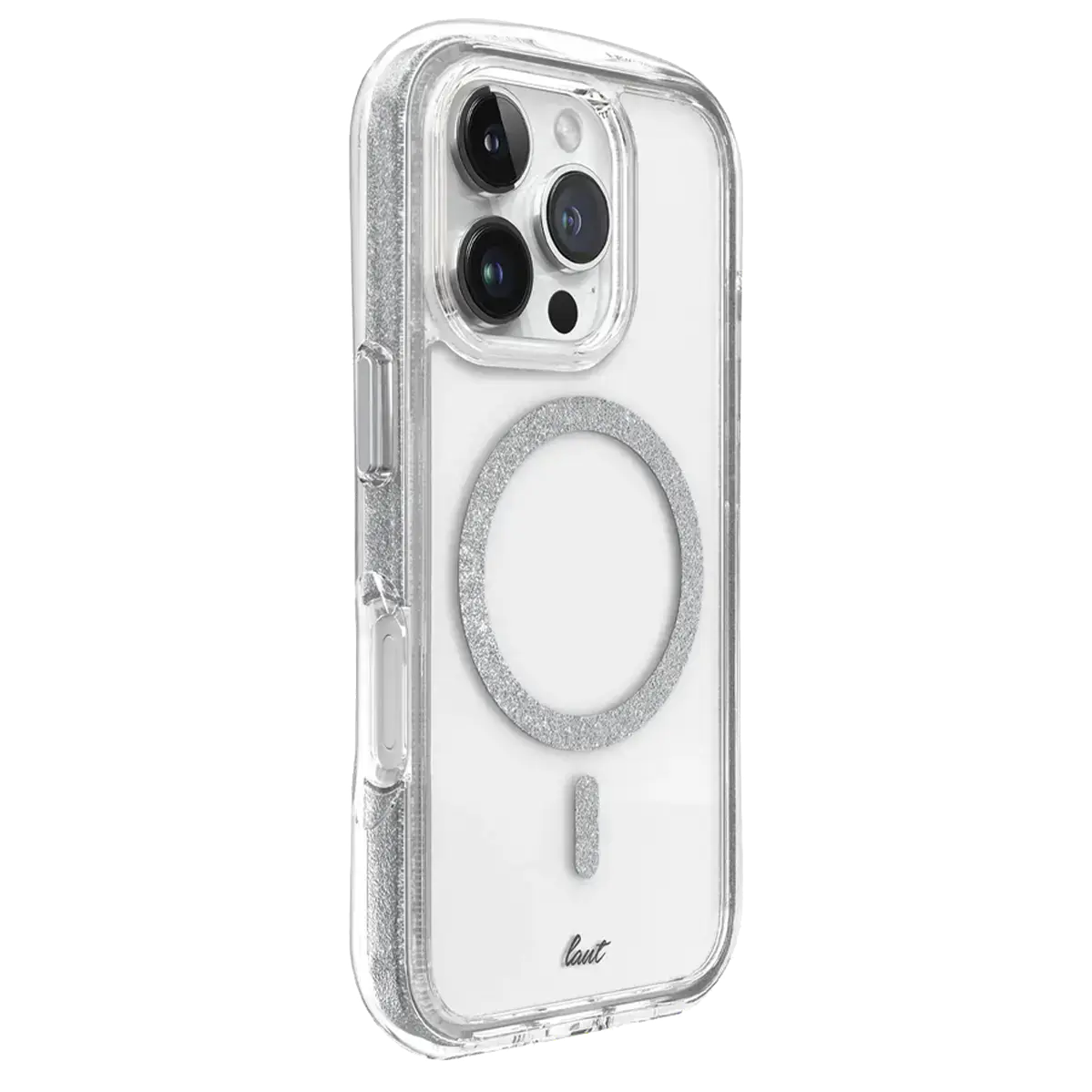 Чехол LAUT AERO SPARKLE case with MagSafe for iPhone 16 Pro Max - Crystal-silver (L_IP24D_AS_SL)