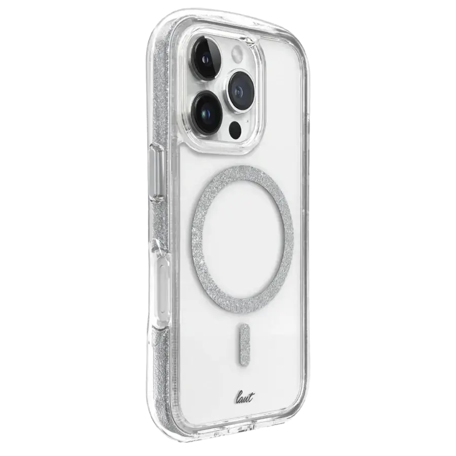 Чехол LAUT AERO SPARKLE case with MagSafe for iPhone 16 Pro Max - Crystal-silver (L_IP24D_AS_SL)