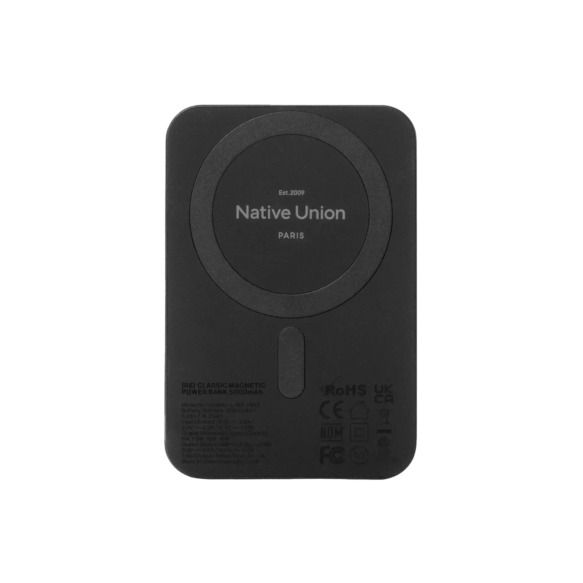 Магнитный павербанк Native Union (Re) Classic Magnetic Power Bank Qi2 5000mAh - Black (PB-5KMS-BLK-Q2)