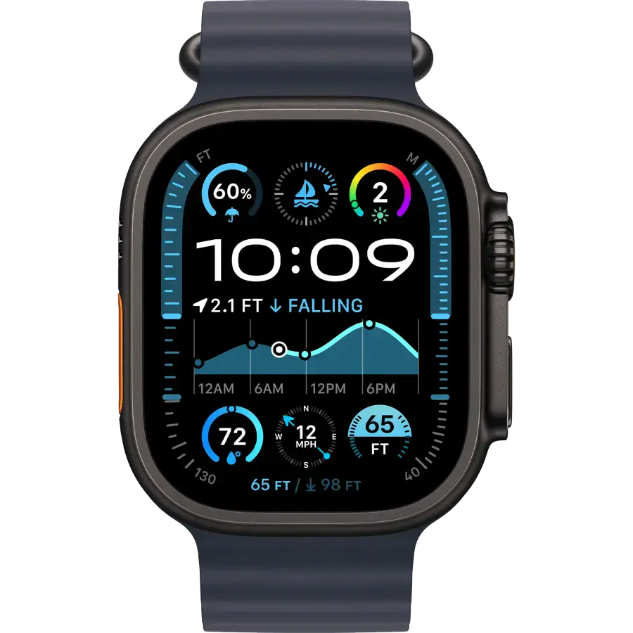 Подовжувач ремінця Apple 49mm Navy Ocean Band Extension - Black Titanium Finish (MYPC3)