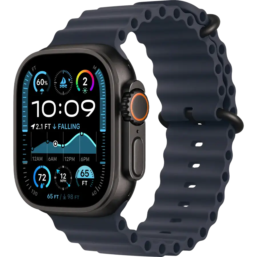 Подовжувач ремінця Apple 49mm Navy Ocean Band Extension - Black Titanium Finish (MYPC3)