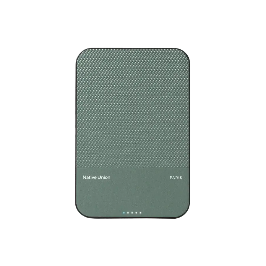 Магнітний павербанк Native Union (Re) Classic Magnetic Power Bank Qi2 5000mAh - Slate Green (PB-5KMS-GRN-Q2)