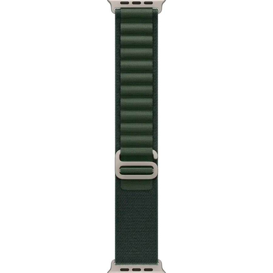 Ремінець Apple Alpine Loop Dark Green - Natural Titanium Finish для Apple Watch 44/45/46/49mm - Medium (MXMV3)