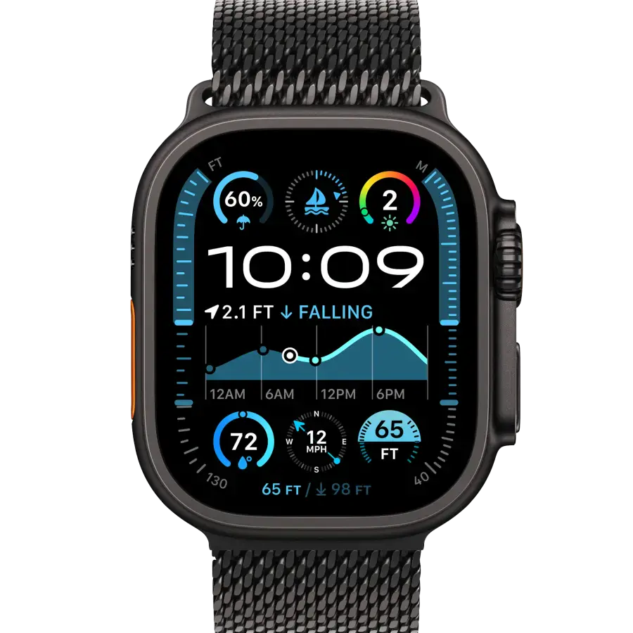 Ремінець Apple Black Titanium Milanese Loop для Apple Watch 44/45/46/49mm - Medium (MGHT4, MXKG3)