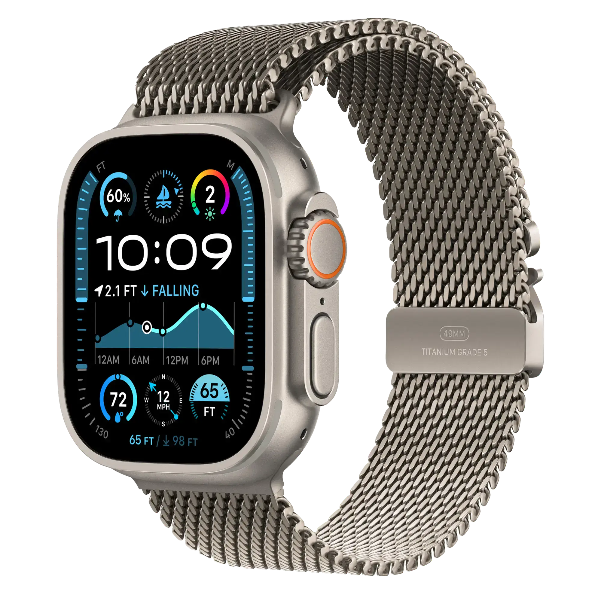 Ремінець Apple Milanese Loop Natural Titanium для Apple Watch 44/45/46/49mm - Large (MXKE3)