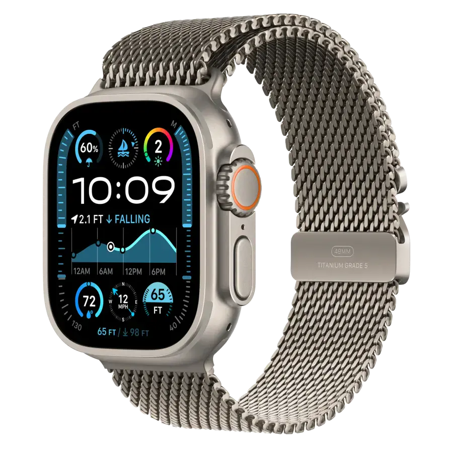 Ремінець Apple Natural Titanium Milanese Loop для Apple Watch 44/45/46/49mm - Large (MGHQ4, MXKE3)
