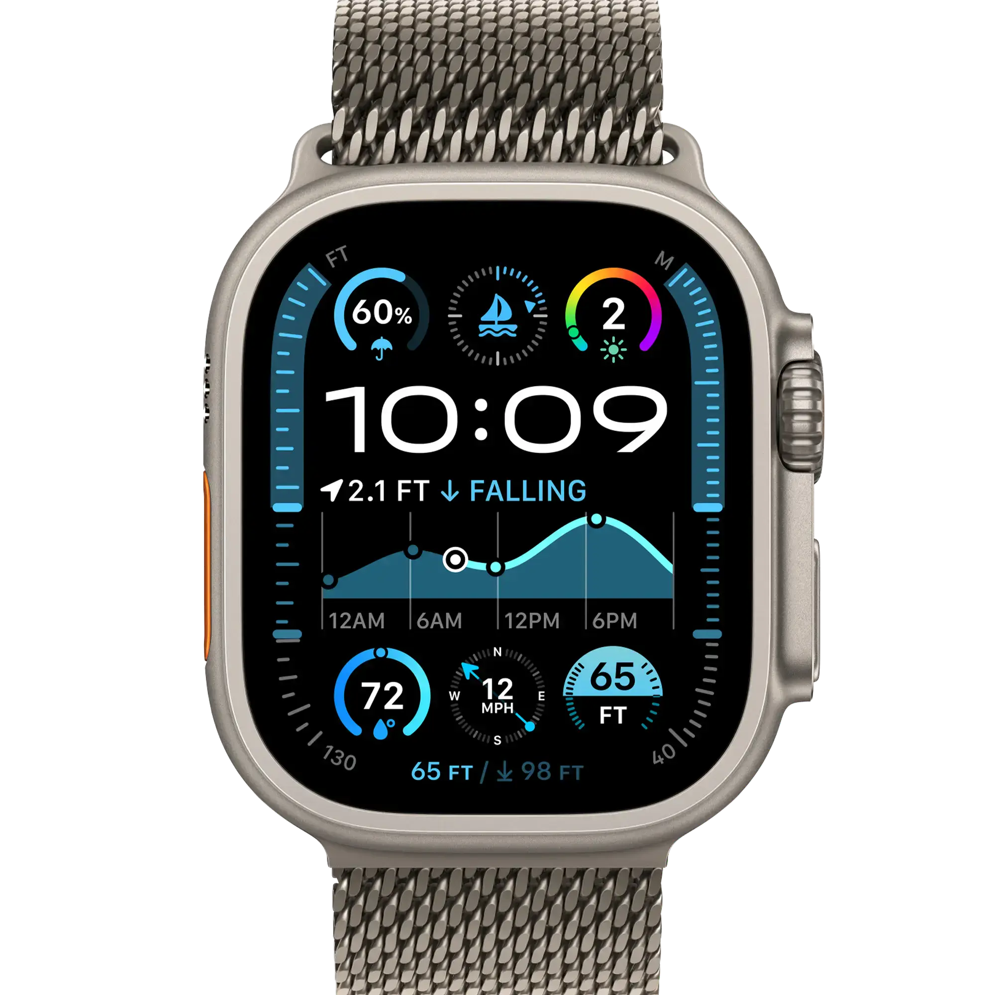 Ремешок Apple Milanese Loop Natural Titanium для Apple Watch 44/45/46/49mm - Small (MXKC3)