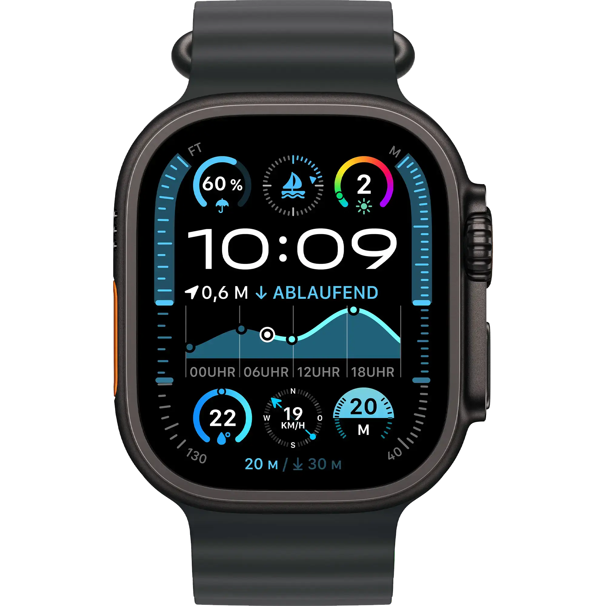 Ремешок Apple Ocean Band Black - Black Titanium Finish для Apple Watch 44/45/46/49mm (MYPD3)