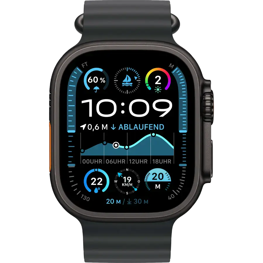 Ремінець Apple Ocean Band Black - Black Titanium Finish для Apple Watch 44/45/46/49mm (MYPD3)