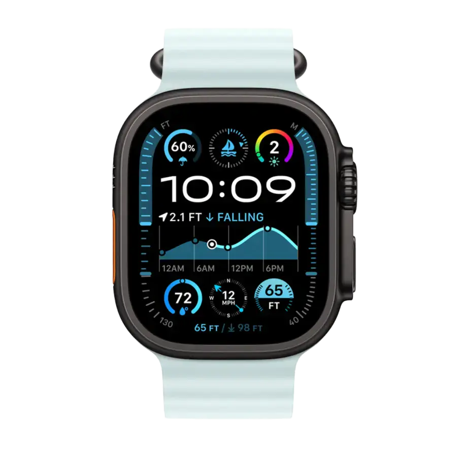 Ремінець Apple Ocean Band Ice Blue - Black Titanium Finish для Apple Watch 44/45/46/49mm (MYP83)