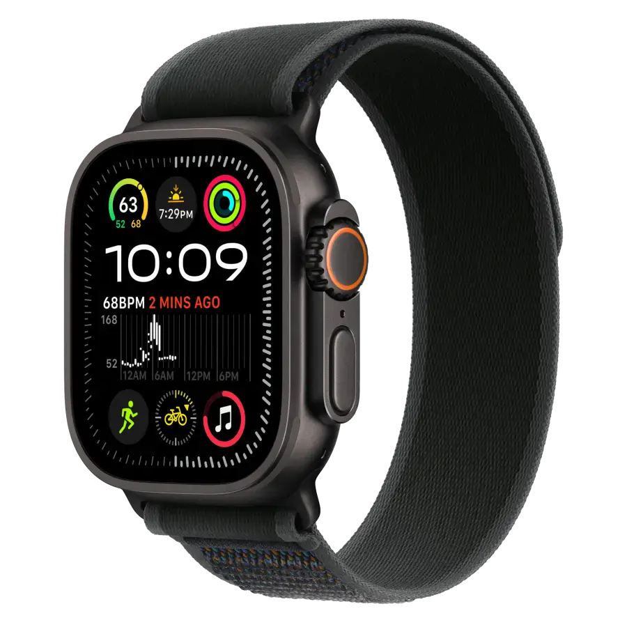 Ремінець Apple Trail Loop Black - Black Titanium Finish для Apple Watch 44/45/46/49mm - M/L (MYQ63)