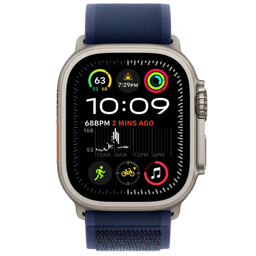 Ремінець Apple Trail Loop Blue - Natural Titanium Finish для Apple Watch 44/45/46/49mm - M/L (MXTW3)