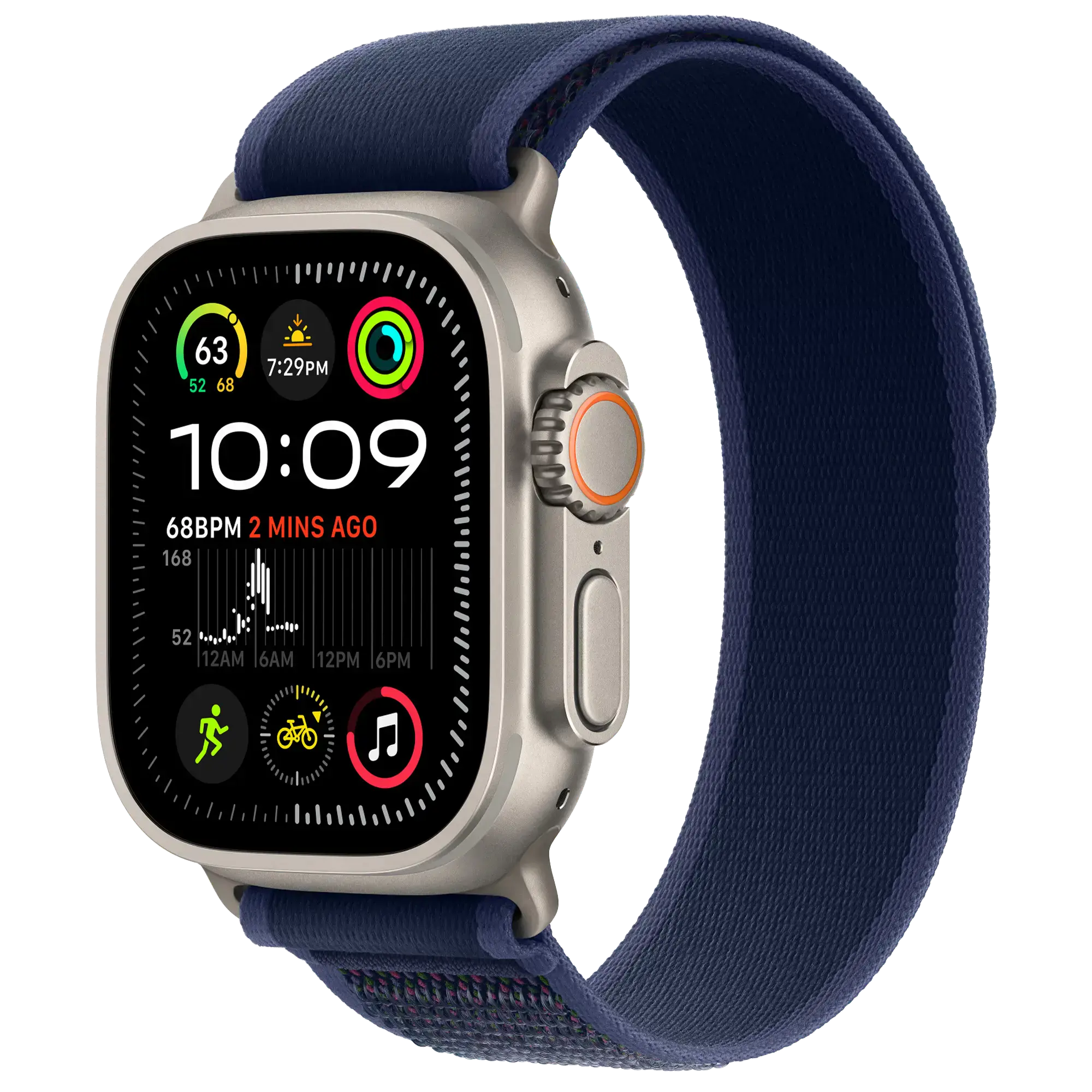 Ремінець Apple Trail Loop Blue - Natural Titanium Finish для Apple Watch 44/45/46/49mm - M/L (MXTW3)
