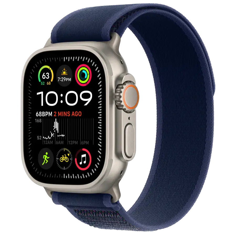 Ремінець Apple Trail Loop Blue - Natural Titanium Finish для Apple Watch 44/45/46/49mm - S/M (MXTT3)
