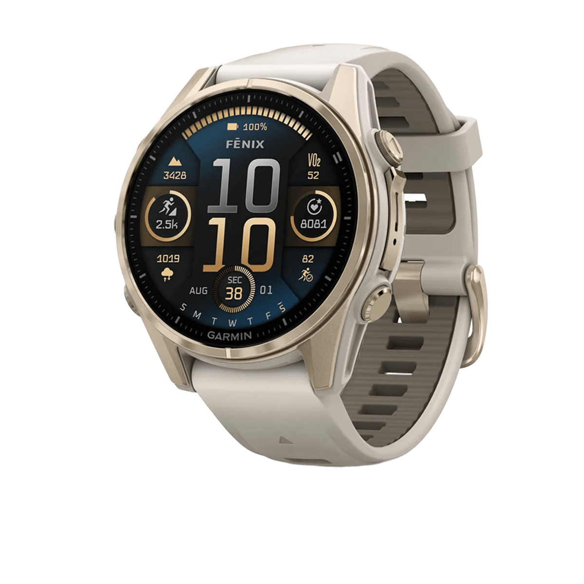 Смарт-часы Garmin fenix 8 AMOLED 43 mm Sapphire, Soft Gold with Fog Gray/Dark Sandstone Silicone Band (010-02903-10/11)