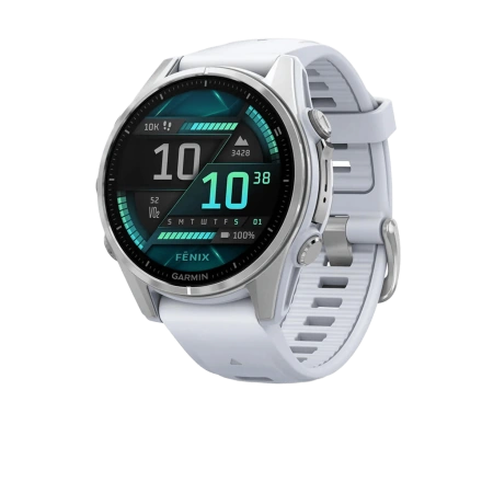 Смарт-часы Garmin fenix 8 AMOLED 43 mm Silver with Whitestone Silicone Band (010-02903-00)