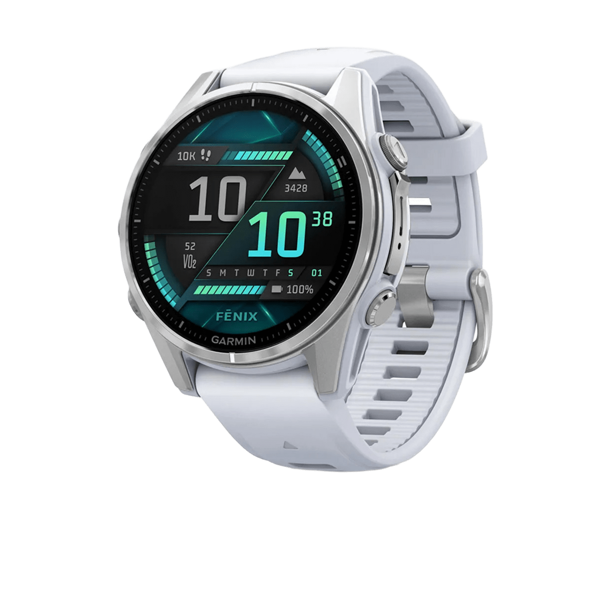 Смарт-часы Garmin fenix 8 AMOLED 43 mm Silver with Whitestone Silicone Band (010-02903-00)