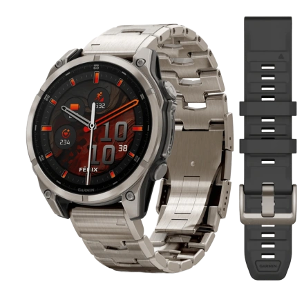 Смарт-часы Garmin fenix 8 AMOLED 47 mm Sapphire, Titanium with slots Titanium (010-02904-40)