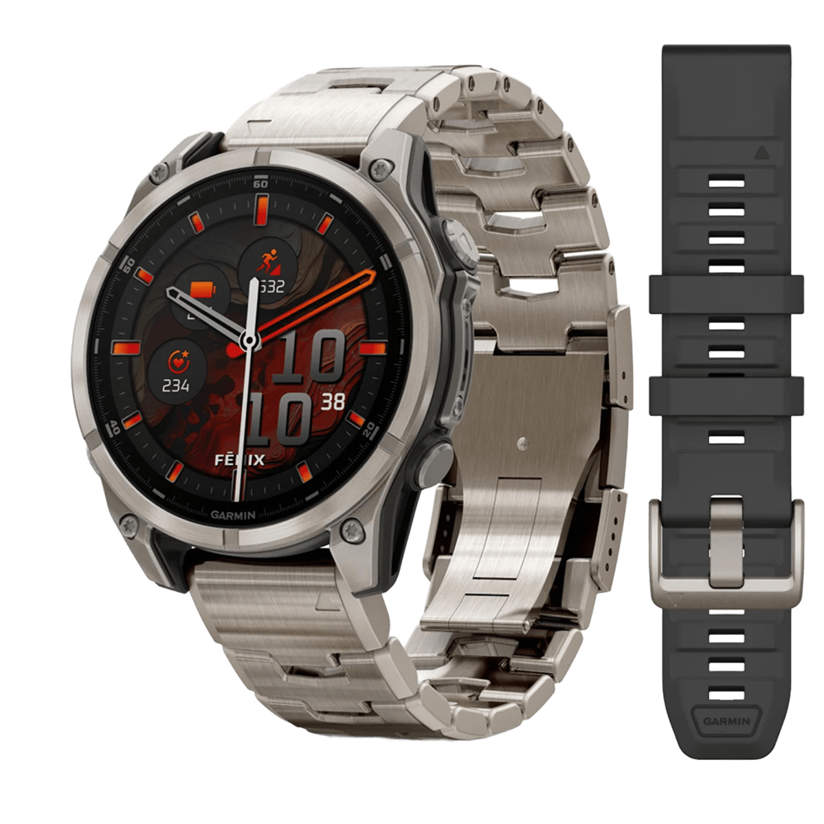 Смарт-часы Garmin fenix 8 AMOLED 47 mm Sapphire, Titanium with slots Titanium (010-02904-40)