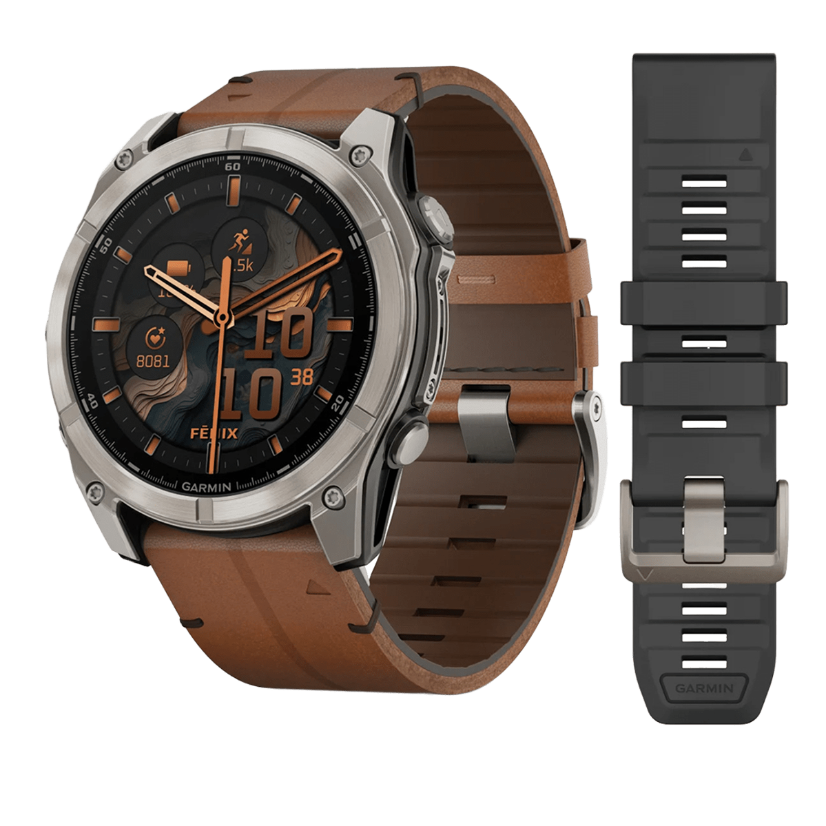 Смарт-часы Garmin fenix 8 AMOLED 51 mm Sapphire, Graphite/Carbon Gray DLC Titanium with QuickFit leather strap 26 mm (010-02905-40)