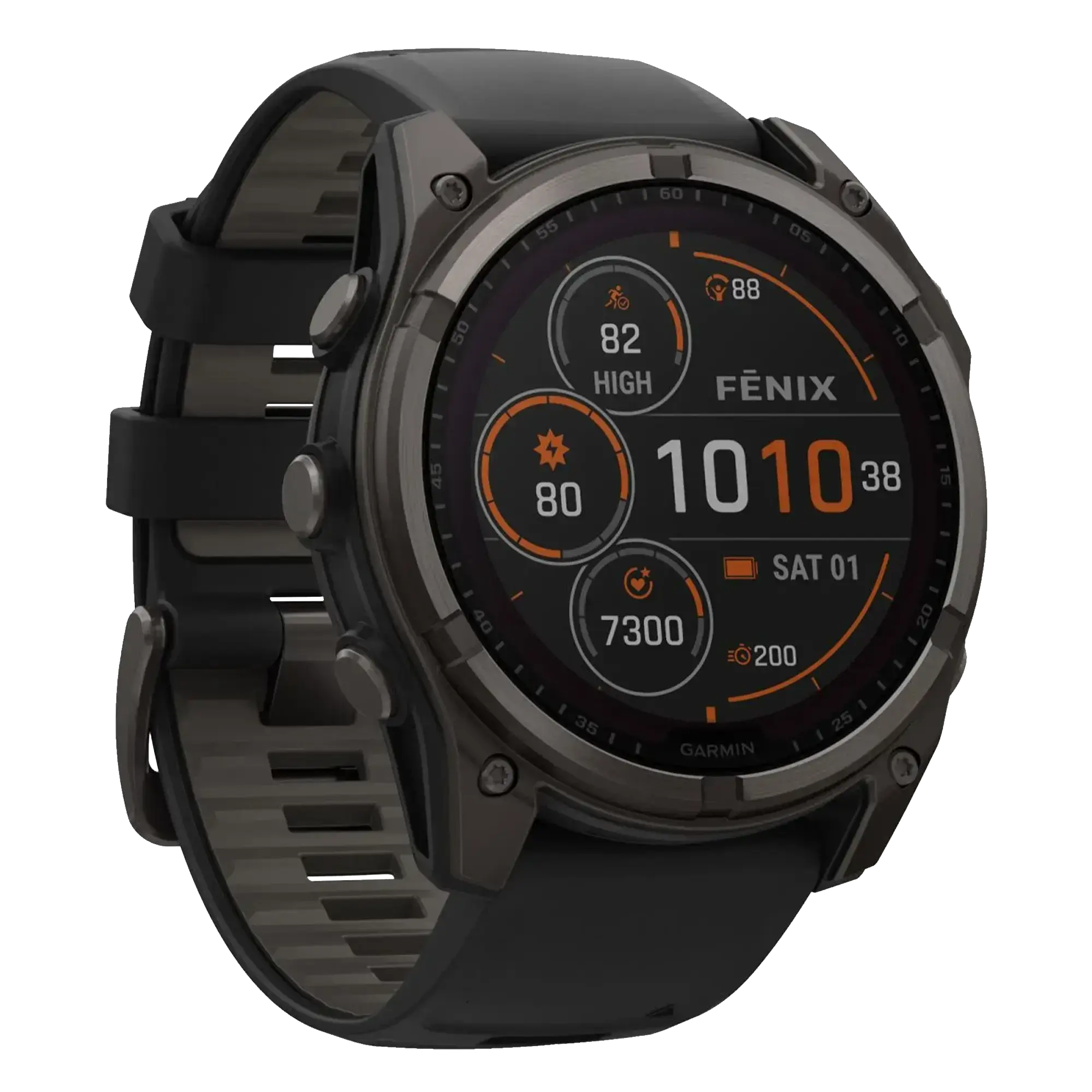 Смарт-часы Garmin fenix 8 51 mm Solar Sapphire Carbon Gray DLC Titanium w. Black/Pebble Gray S. Band (010-02907-10/11)
