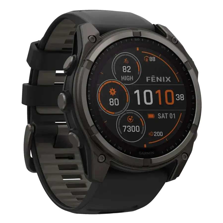 Смарт-часы Garmin fenix 8 51 mm Solar Sapphire Carbon Gray DLC Titanium w. Black/Pebble Gray S. Band (010-02907-10/11)