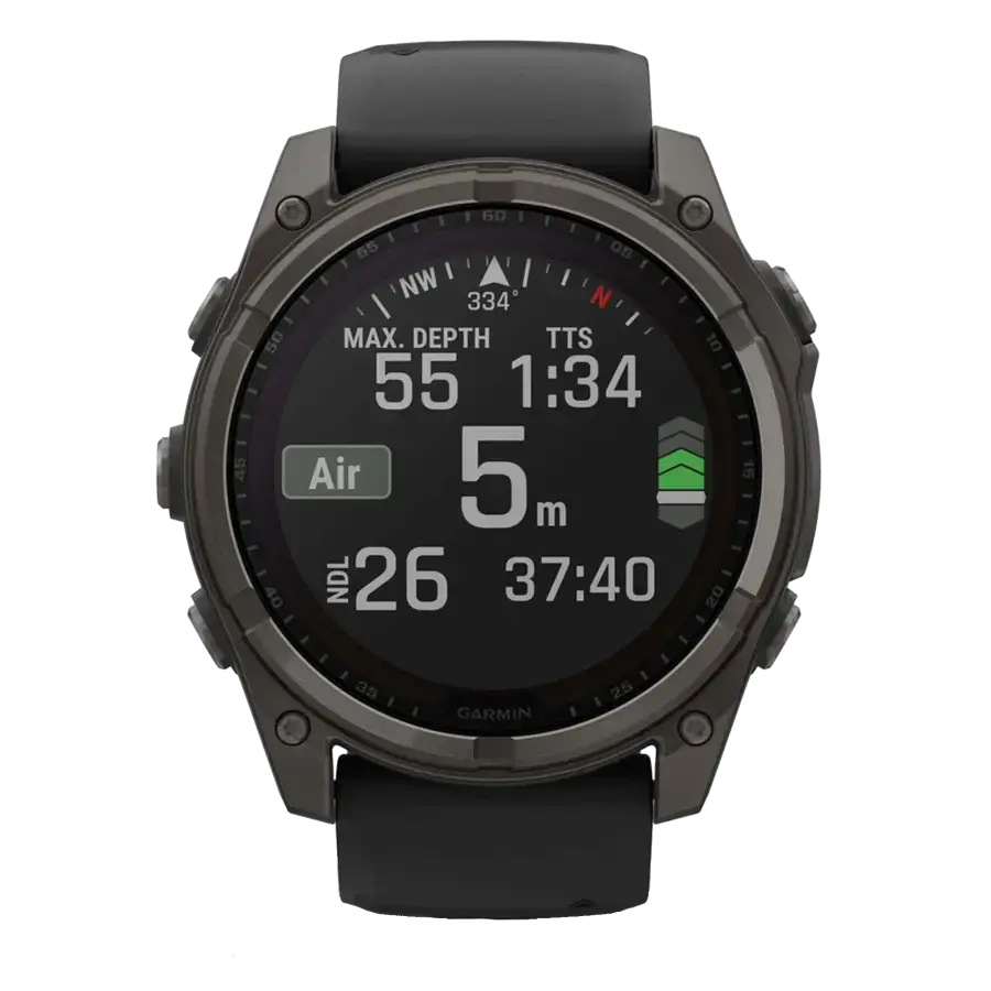 Смарт-часы Garmin fenix 8 51 mm Solar Sapphire Carbon Gray DLC Titanium w. Black/Pebble Gray S. Band (010-02907-10/11)