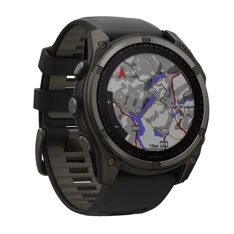 Смарт-часы Garmin fenix 8 51 mm Solar Sapphire Carbon Gray DLC Titanium w. Black/Pebble Gray S. Band (010-02907-10/11)