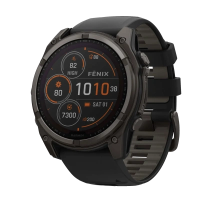 Смарт-часы Garmin fenix 8 51 mm Solar Sapphire Carbon Gray DLC Titanium w. Black/Pebble Gray S. Band (010-02907-10/11)