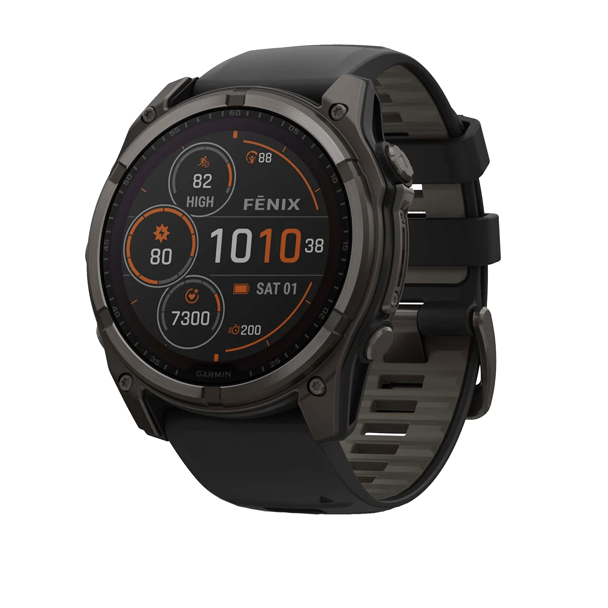 Смарт-часы Garmin fenix 8 51 mm Solar Sapphire Carbon Gray DLC Titanium w. Black/Pebble Gray S. Band (010-02907-10/11)